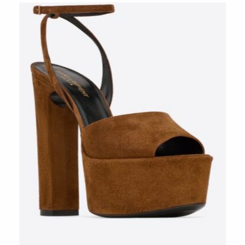 Saint Laurent Jodie Platform Sandals in Suede